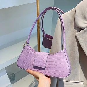 Women's Leather Saddle Crossbody Bag Underarm Shoulder Travel Handbag