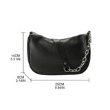 Leather Underarm Bag Messenger Bag with Zipper Shoulder Bag Handbag