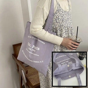 Canvas Shoulder Bag Soft Cloth Large Capacity Girls Travel T