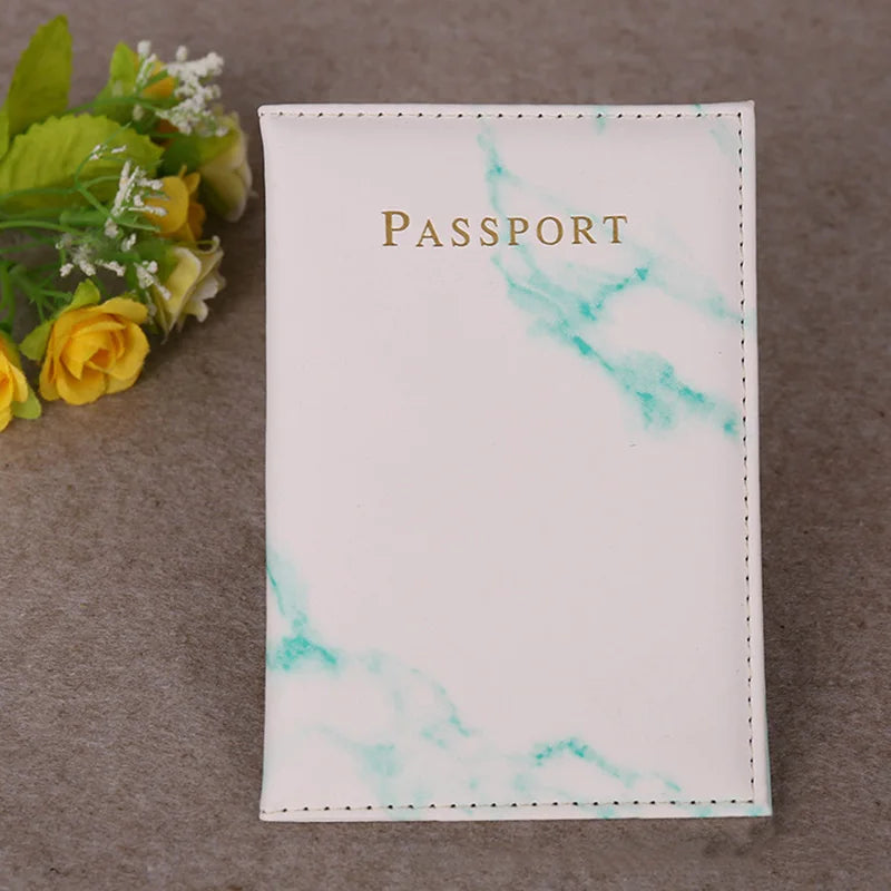 Fashionable Marble Passport Holder Multi-color PU Leather Protection Sleeve
