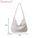 Nylon Quilted Tote Bag Large Capacity with Small Purse