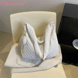 Nylon Quilted Tote Bag Large Capacity with Small Purse