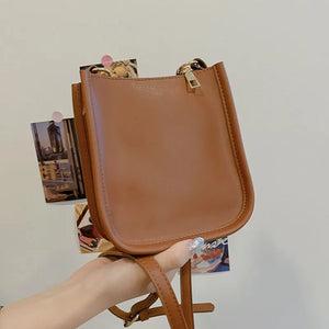 Mini Bucket Bag Summer Female Handbags Pu Leather Casual Shoulder Bag