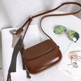 Women's Mini Crossbody Bag High PU Oil Wax Leather Shoulder Messenger Handbag
