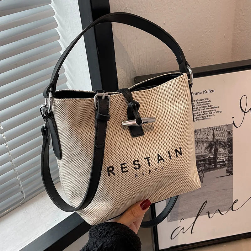 Canvas Crossbody Bags Women's Large Capacity Casual Retro Handbags Satchel