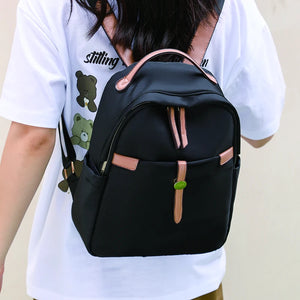 Waterproof Nylon Women's Backpack Solid Bagpack Large Capacity Rucksack