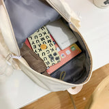 Nylon Women's Backpack Solid Preppy Style School Bag Teenage Girl Large Capacity