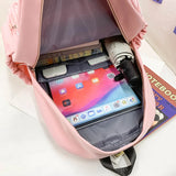 Nylon Women's Backpack Preppy Style School Bag Large Capacity Mochila