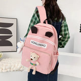 Nylon Women's Backpack Preppy Style School Bag Large Capacity Mochila