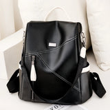Women's PU Leather Backpack - Waterproof Travel Rucksack