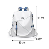 Women's PU Leather Backpack - Waterproof Travel Rucksack