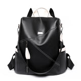 Women's PU Leather Backpack - Waterproof Travel Rucksack