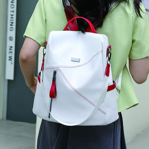 Women's PU Leather Backpack - Waterproof Travel Rucksack