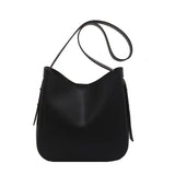 PU Leather Bucket Crossbody Bags for Women Solid Shoulder Handbags