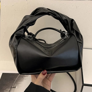 PU Leather Crossbody Bag Wrinkled Cloud Bag Women Handbag Shoulder Messenger Bag