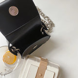 PU Leather Ladies Small Crossbody Bag Chains Women Shoulder Bag