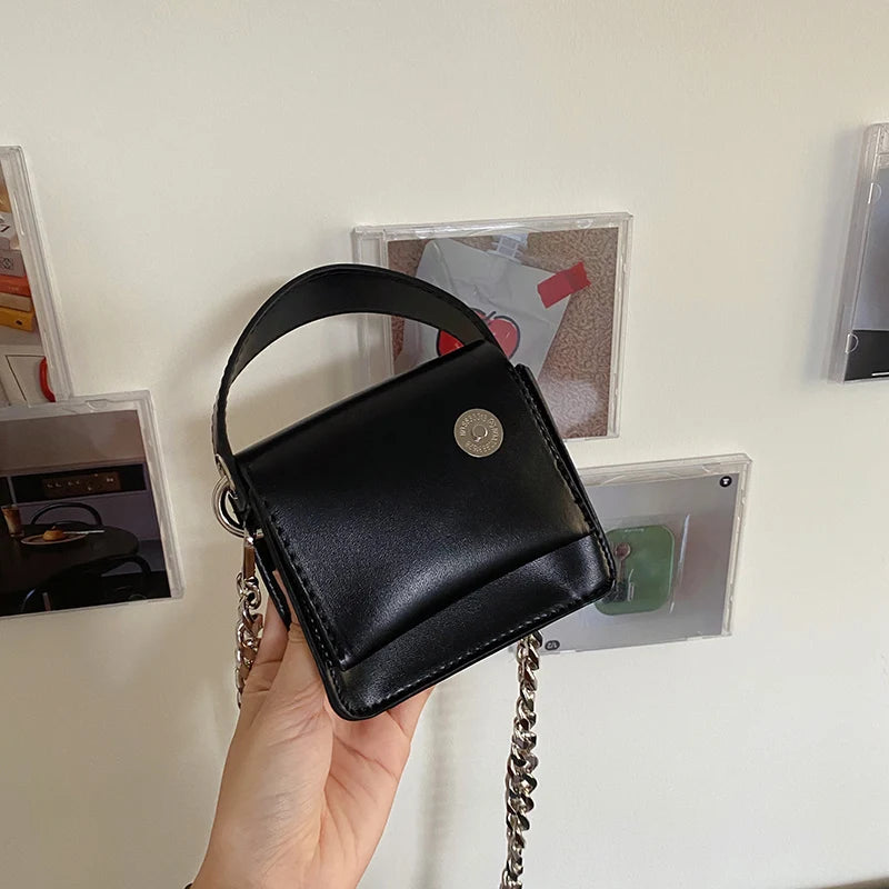 PU Leather Ladies Small Crossbody Bag Chains Women Shoulder Bag