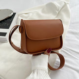 PU Leather Shoulder Bags for Women Solid Flap Handbag