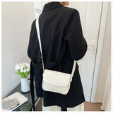 PU Leather Shoulder Bags for Women Solid Flap Handbag