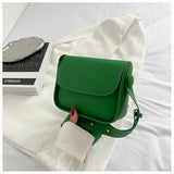 PU Leather Shoulder Bags for Women Solid Flap Handbag