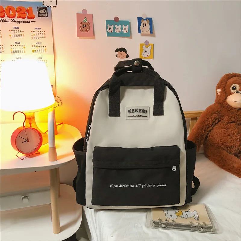 Nylon Women Rucksack Travel Backpack School Bag for Teenager Girls