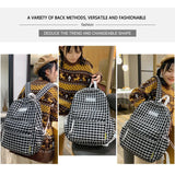 Plaid Backpack Student College Schoolbag Fresh Laptop Bookbag for Teenagers