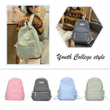 Plaid Backpack Student College Schoolbag Fresh Laptop Bookbag for Teenagers