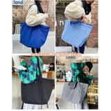 Plaid Double-sided Women Shoulder Bag Casual Canvas Ladies Shopping Handbags
