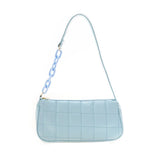 Plaid Pattern Women Underarm Bags Small Pure Armpit Bags Leather Chain