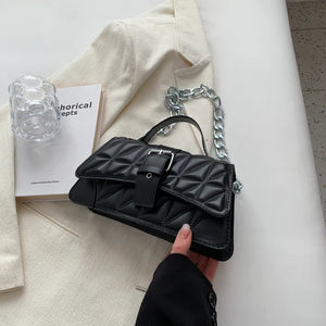 Vintage Plaid Shoulder Bag Chain Women Small Clutch Purse Tote Handbag