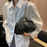Vintage Plaid Shoulder Bag Chain Women Small Clutch Purse Tote Handbag