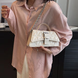 Vintage Plaid Shoulder Bag Chain Women Small Clutch Purse Tote Handbag