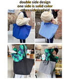 Plaid Women Shoulder Bag Student Tote Handbags Large Capacity Eco Shopping Bags