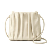 Pleated Shoulder Bag PU Leather Underarm Bag