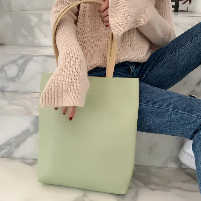 Large Capacity Tote Bag Waterproof PU Leather Handbag