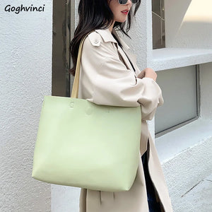 Large Capacity Tote Bag Waterproof PU Leather Handbag