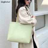 Large Capacity Tote Bag Waterproof PU Leather Handbag