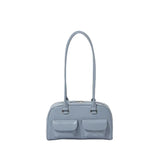 Pu Women's Shoulder Bag Bright Face Solid Basics Zipper Underarm Bag