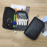 Leather Car Key Holder with Zipper, Key Organizer Set