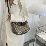 Quilted Rhombus Pattern Shopper Bag for Women