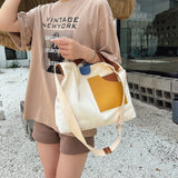 Canvas Tote Bag Women Shoulder Handbag Small Fresh Retro Casual Large-capacity