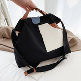 Canvas Tote Bag Women Shoulder Handbag Small Fresh Retro Casual Large-capacity