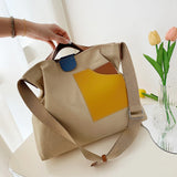 Canvas Tote Bag Women Shoulder Handbag Small Fresh Retro Casual Large-capacity