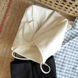 Vintage Canvas Tote Bag with Buckle Closure