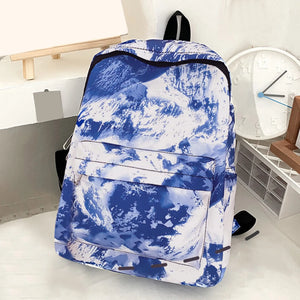 Tie Dye Print Teen Girls Backpack Casual Travel Shoulder Bag