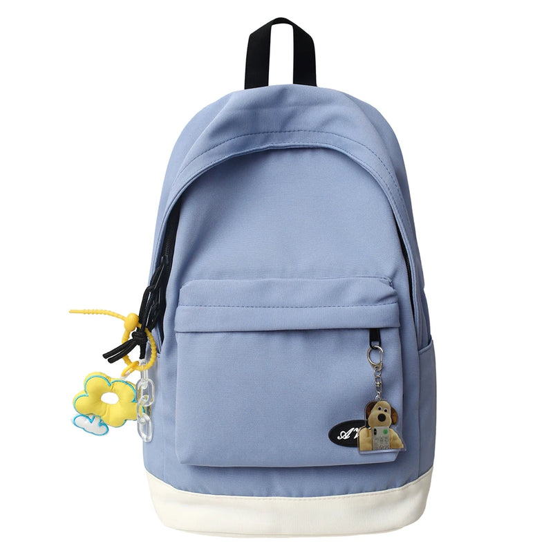 Large School Book Bag with Pendants for Travel