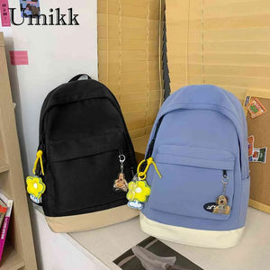 Large School Book Bag with Pendants for Travel