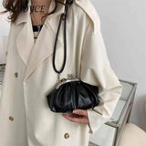 Cloud Lady Purse Shoulder Bag Metal Clip Buckle PU Handbags for Travel