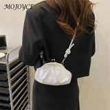 Cloud Lady Purse Shoulder Bag Metal Clip Buckle PU Handbags for Travel