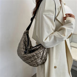 Quilted Shoulder Bag Rhombus Pattern Top-handle Bag